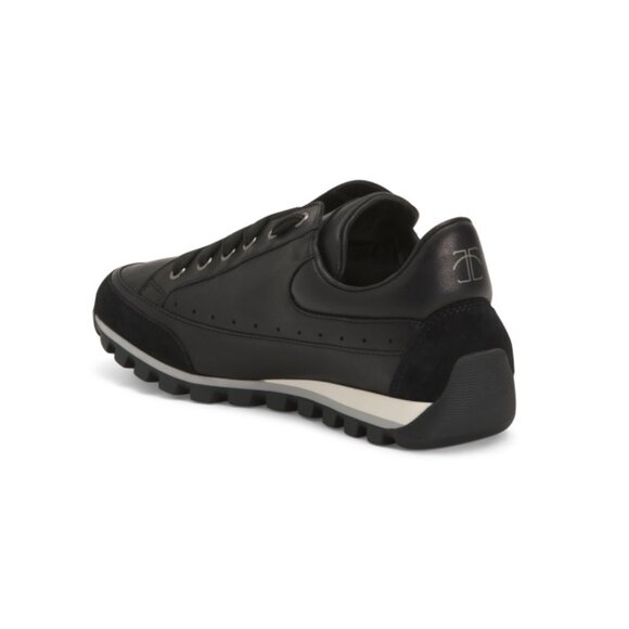 CANDICE COOPER Black Made In Italy Leather Runlo Track Sneakers - Picture 2 of 2